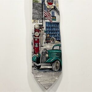 TANGO by MAX‎ RAAB American Series Gas Station 100% Silk USA Necktie Mens